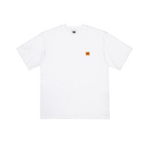 코닥반팔티 - 코닥 에센셜 시그니처 스몰 로고 와펜 남녀 공용 기본 면 라운드 반팔 티셔츠