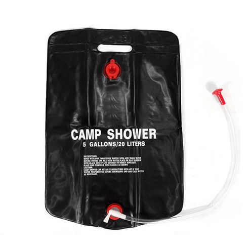 휴대용샤워 - 캠핑 샤워백 20L, 블랙, 2개