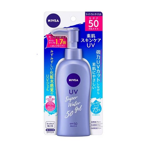 카오 니베아 UV 워터 젤 펌프 140g SPF50 PA +++ [자외선 차단제 얼굴 바디용]