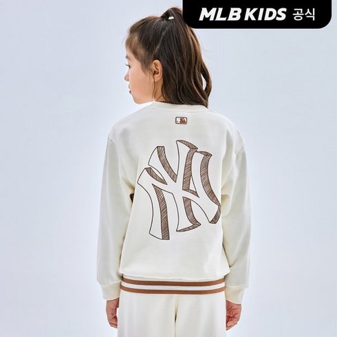 MLB키즈 베이직 빅로고 맨투맨 NY D.Cream 343617