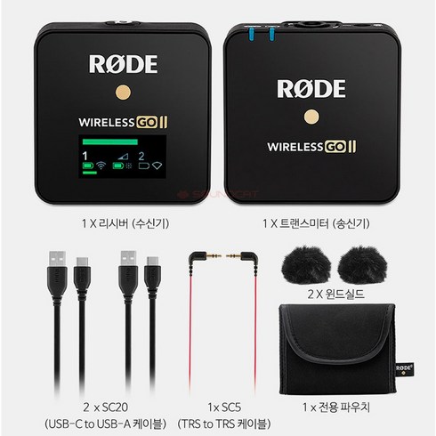 (웰사운드+당일발송) 로데 와이어리스고 2 싱글 RODE Wireless GO 2 Single 카메라 유튜브 1채널 초소형 무선마이크 블랙