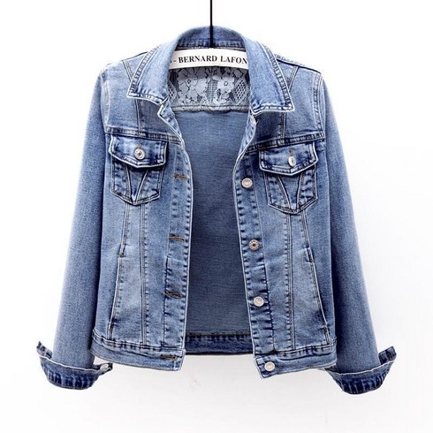 여성 데님 자켓 빅사이즈 베이직 스판 봄 가을 간절기 케주얼 여자 청 쟈켓 상의 denim jacket women XK0736