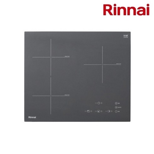 린나이 빌트인 그레이 컬러 3구 인덕션 전기레인지 RBI-G3000N 신제품 (타공사이즈 560x430/480 공용), 본체만 구매(빌트인설치)