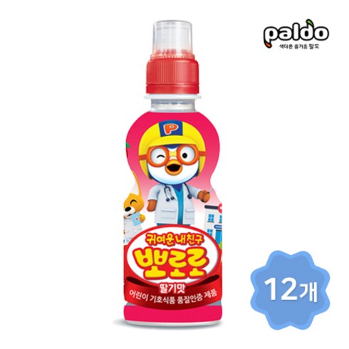 뽀로로 귀여운 내친구 어린이 음료 235 ml, 딸기맛, 235ml, 12개