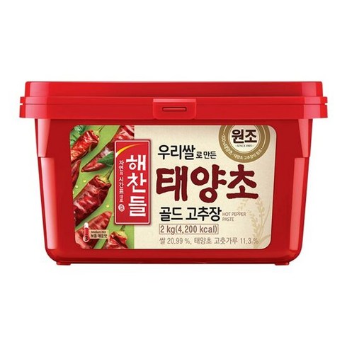 해찬들골드고추장 - 해찬들 우리쌀로 만든 태양초 골드 고추장, 2kg, 6개