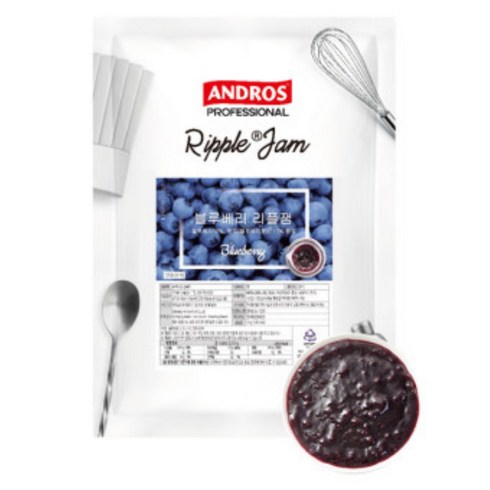 앤드로스리플잼 - 앤드로스 블루베리 리플잼 1kg, 1개