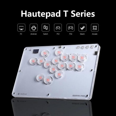 Haute42 아케이드 조이스틱 히트박스 컨트롤러 아케이드 격투 게임 키보드 PC PS3 PS4 스위치용 미니 아케이드 히트 박스, 2) Hautepad T16, 1개