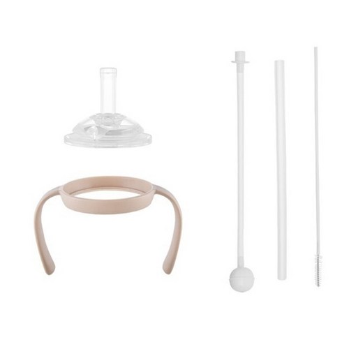 모윰 PPSU 360도 올인원 빨대컵 부속품 세트, 베이지(핸들).투명(스트로우), 3세트