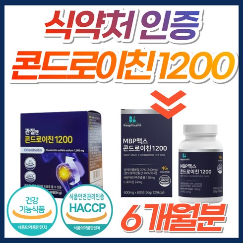 관절엔 콘드리친 1200 소연골 상어연골 콘드로이친 소유래 뼈엔 콘드레이친 식약처인증 무릎 어깨 허리 발목 관절 연골 건강 콘도리친 콘드레이친 콘도리친 콘도로이친 MBP 초록잎홍합, 60정, 6개