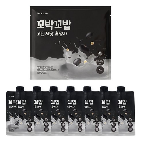 [신상] 꼬박꼬밥 고단저당 단백질 쉐이크 흑임자맛 1세트, 40g, 7개