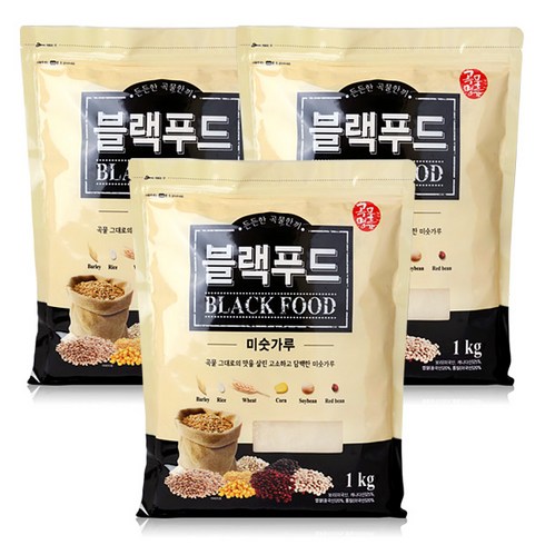 곡물명가 블랙푸드 미숫가루, 1kg, 3개