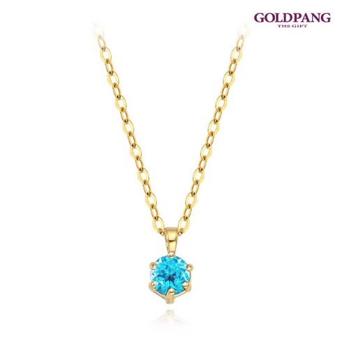 [골드팡] 14k/18k 1부 천연 탄생석 목걸이-11월 블루토파즈(당일도착) 여성 데일리 심플포인트 여자친구 생일 우정 고급 럭셔리 선물추천