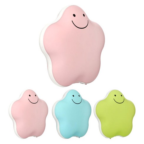 2023년 가성비 최고 럭키스타손난로 - 도매창고 휴대용 USB 충전식 럭키 스타 손난로 보조 배터리 오각별 양면 미니 핫팩, 핑크