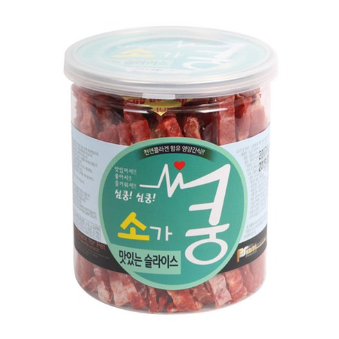 소가쿵 맛있는 슬라이스 200g 강아지 수제간식, 소가 쿵 맛있는 슬라이스, 1개