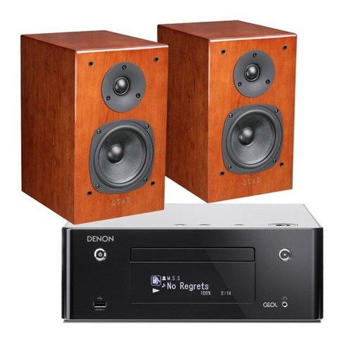 데논 RCD-N9 + 쿼드 12L Classic(Piano) 마이크로 하이파이 시스템, 본체 색상:본체(블랙) / 스피커 색상:Black Piano