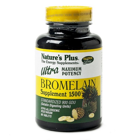 네이처스플러스 맥시멈 포텐시 울트라 브로멜라인 1500mg 타블렛 글루텐 프리, 60개입, 1개, 60정
