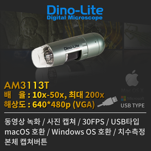 디노라이트현미경 - Dino-Lite Premier AM3113T USB 타입 디지털 현미경 (PC 완벽호환) USB현미경