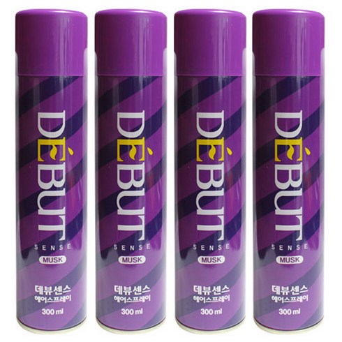 드봉 데뷰 센스 헤어스프레이 무스크, 300ml, 4개
