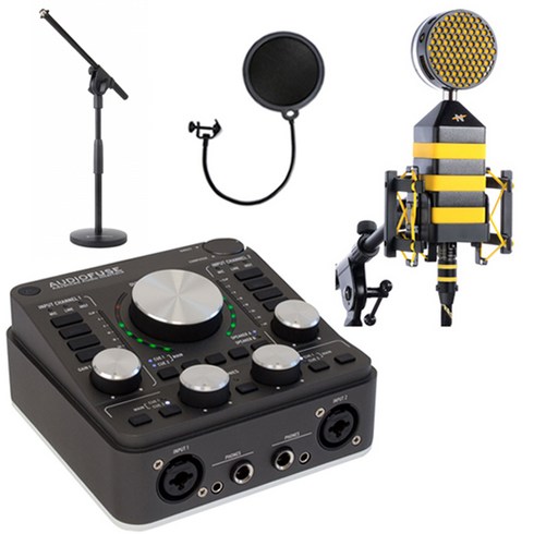 2023년 가성비 최고 audiofuse - 아투리아 Audiofuse KingBee 오디오인터페이스 패키지, 4.Audiofuse+KingBee+양캐논케이블1m+T-stand+MS-15