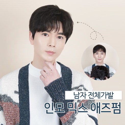 투애니위그 남자 통가발 인모가발 가르마 애즈펌 남자가발 전체가발, 1. 인조모발 내츄럴(초코)브라운 L사이즈, 1개