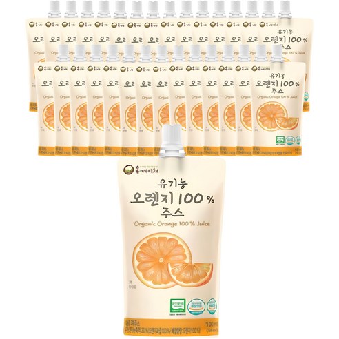 온네이쳐 유기농 오렌지 100% 주스, 100ml, 30개