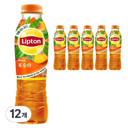립톤 아이스티 펫 복숭아, 12개, 500ml
