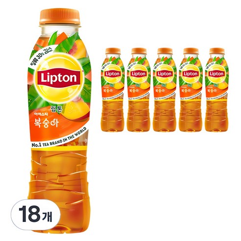 립톤 아이스티 펫 복숭아, 18개, 500ml