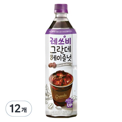 레쓰비 그란데 헤이즐넛, 1L, 12개 대용량커피 레쓰비 그란데 헤이즐넛, 1L, 12개 대용량커피
