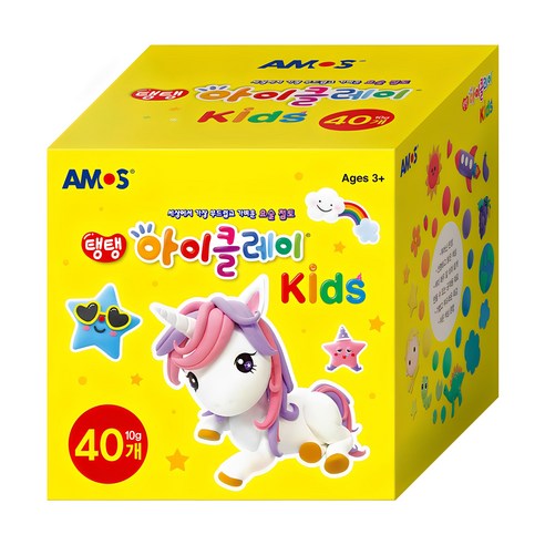 아모스 아이클레이 키즈 3 유아용 클레이 40p, 혼합색상, 400g, 1개