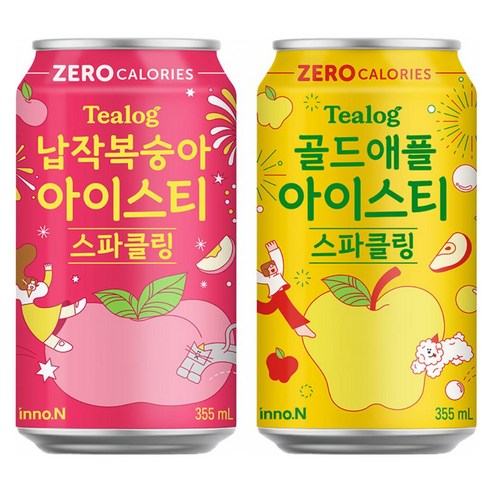 티로그 제로 아이스티 355ml 납작복숭아 12캔 + 골드애플 12캔, 1개