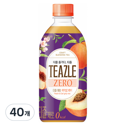 웅진식품 티즐 제로 피치 얼그레이, 40개, 500ml