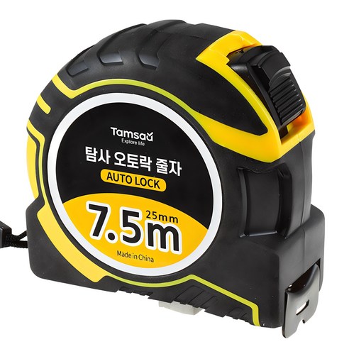 몬스툴 탄력핸들 고무망치 350g, 1개 셀프인테리어 11 탐사 고급 오토락 자동 줄자 7.5m, 1개