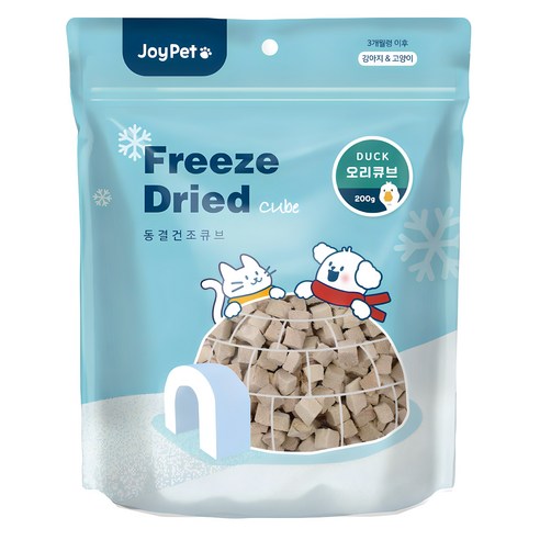 조이펫 반려동물 동결건조 큐브 간식, 오리, 200g, 1개