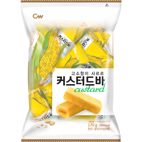 청우식품 커스터드바, 2개, 340g