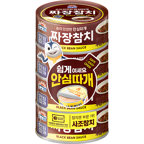 사조 짜장참치 안심따개, 8개, 100g