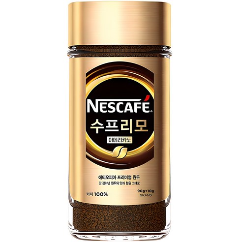 네스카페 수프리모 아메리카노 원두커피믹스, 100g, 4개