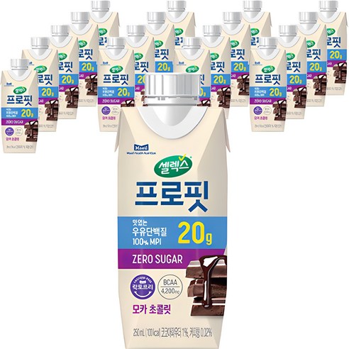 셀렉스 프로핏 우유단백질 모카 초콜릿, 250ml, 72개