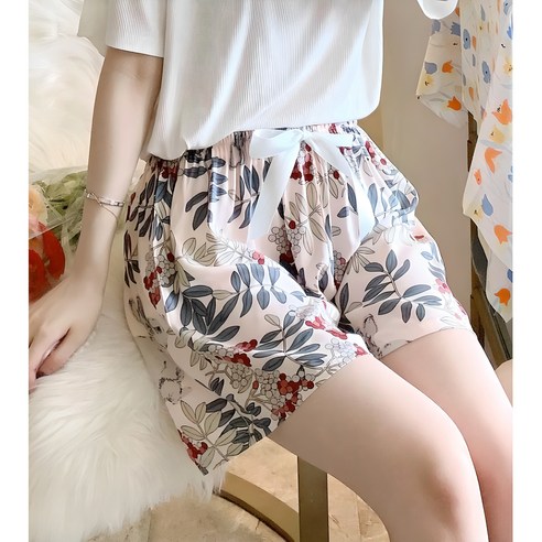 홈웨어바지 추천 상품바바 달라붙지않는 와이드형 쿨 팬츠 1+1 반바지 여름 홈웨어 밴딩 파자마 편한바지 제품 사진