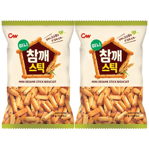 청우식품 미니 참깨스틱, 370g, 2개