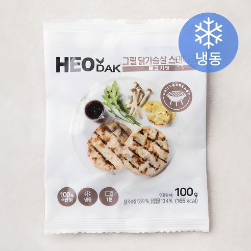 허닭 그릴 닭가슴살 스테이크 불고기맛 (냉동), 100g, 4개