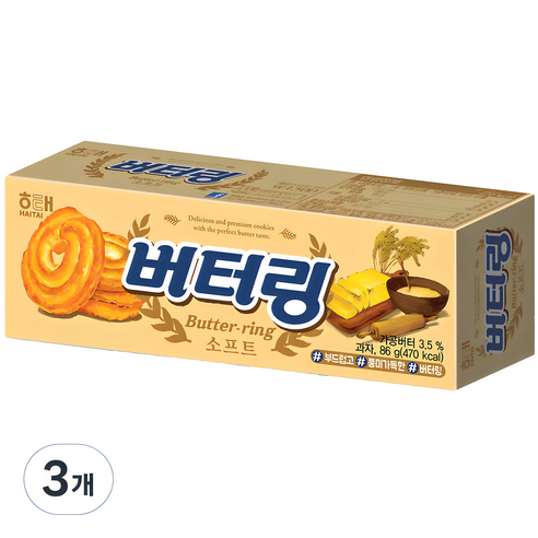 버터링 소프트 과자쿠키, 86g, 3개