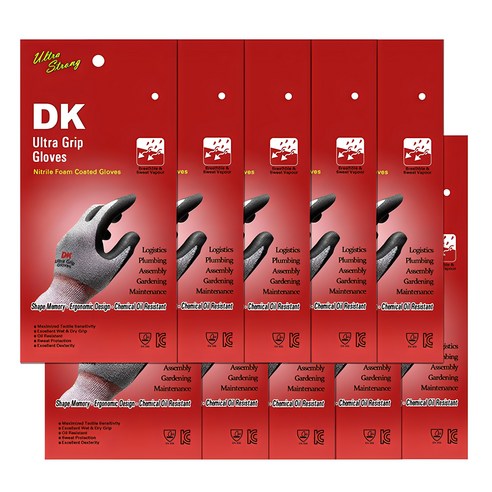 DK NBR 330 울트라그립 코팅장갑 M 사이즈 10켤레, 혼합색상, 10개