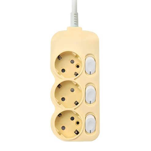 에코파워탭 개별 3구 컬러 멀티탭 CEPM-303C, 3m, 크림바닐라, 1개