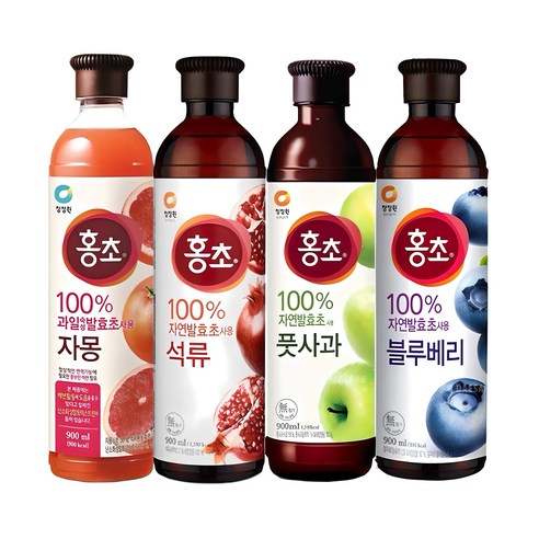 청정원 홍초 900ml 자몽 + 석류 + 풋사과 + 블루베리 각 1개씩 총 4개, 1개