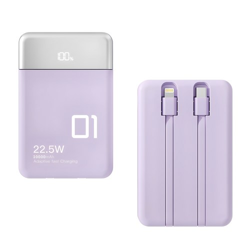 오지렌 고속충전 대용량 보조배터리, 퍼플, OJ01-10000mAH