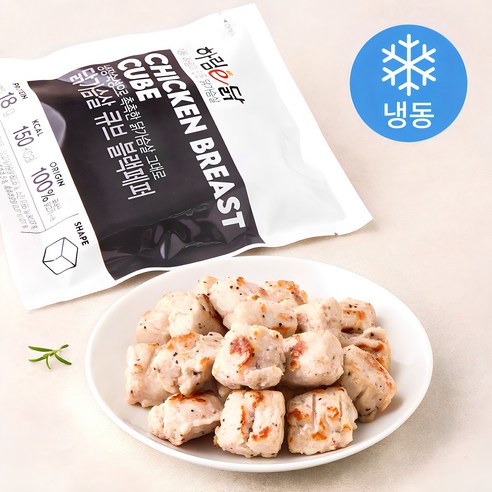 하림e닭 닭가슴살 큐브 블랙페퍼 (냉동), 100g, 1개