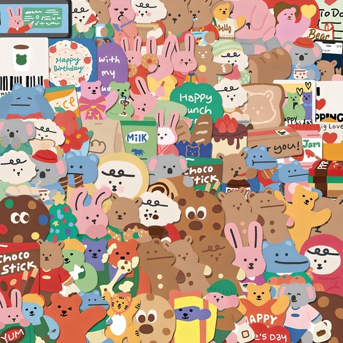 링케 자석거치대용 철판, 1개, Pig 휴대폰크롬스티커 9 모모블랑 귀여운 캐릭터 방수 다꾸 폰꾸 스티커 100장 세트, 혼합색상, 1세트