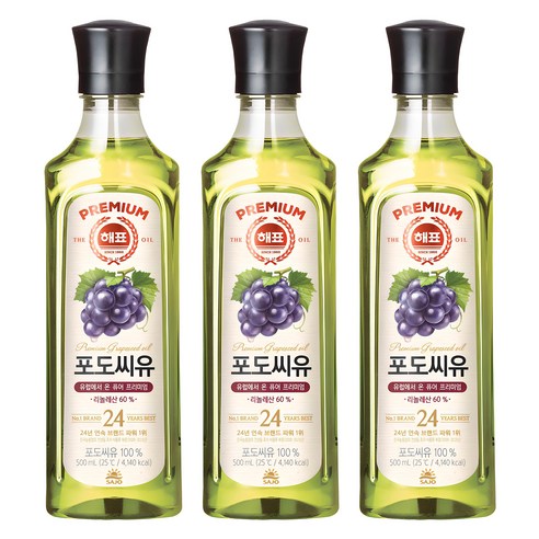 사조해표 포도씨유, 500ml, 3개