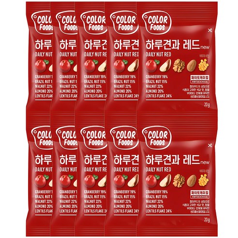 하루견과 레드 믹스넛, 20g, 10개