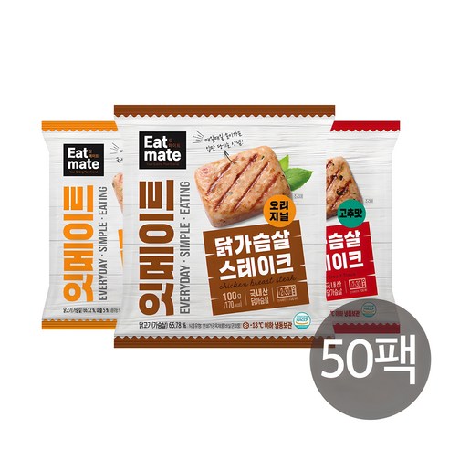 랭킹닭컴 잇메이트 닭가슴살 스테이크 혼합구성, 100g, 15개